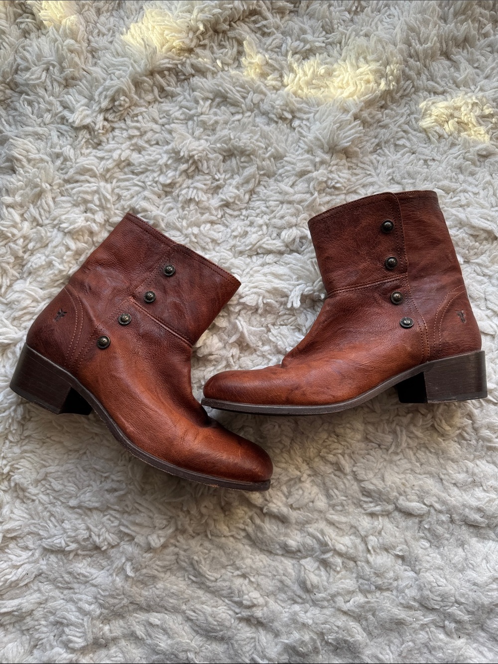 Frye Lynn Military Cognac Boots